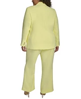 Dkny Plus Notched-Collar One-Button Crepe Blazer