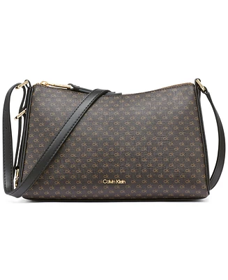 Calvin Klein Mandy Mini Signature Top Zipper Crossbody