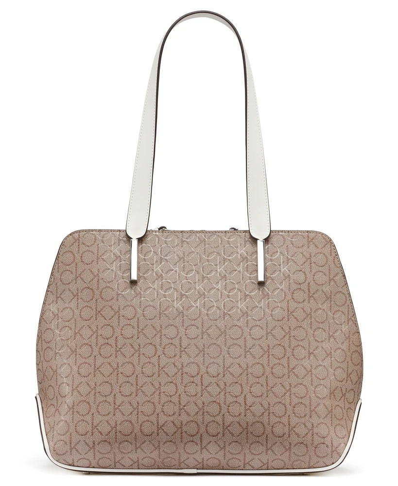Calvin Klein Audrey Floral Logo Emboss Tote