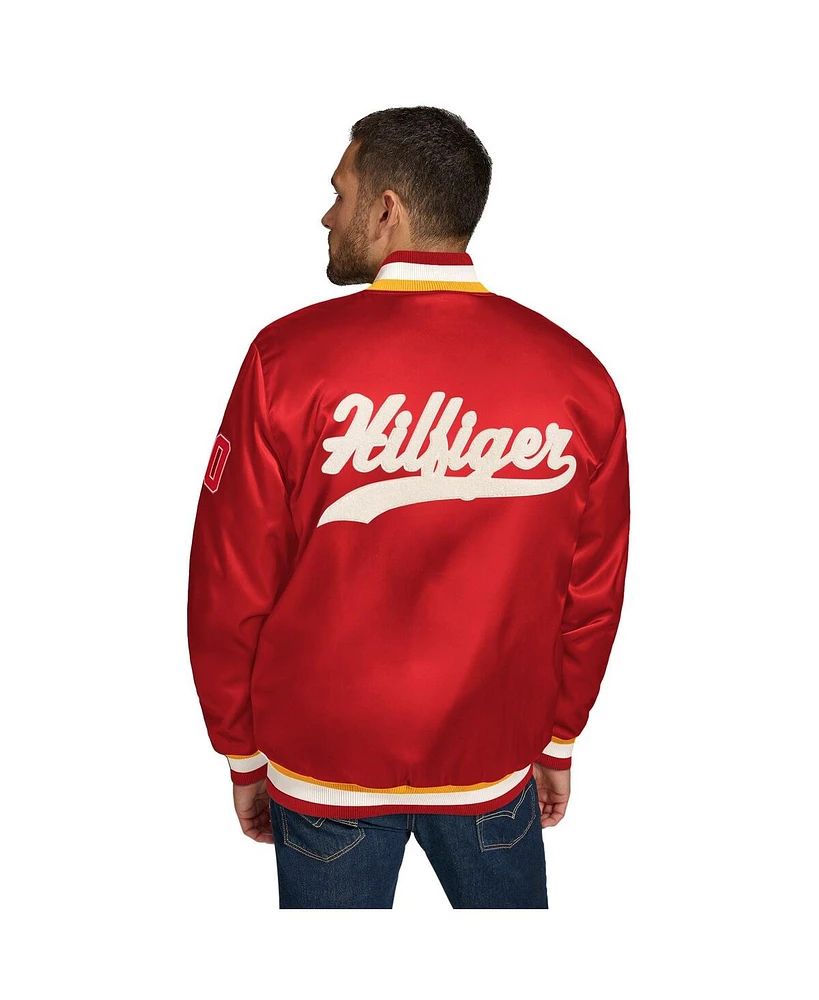 Tommy Hilfiger Men's Red Kansas City Chiefs Dante Full-Snap Satin Jacket