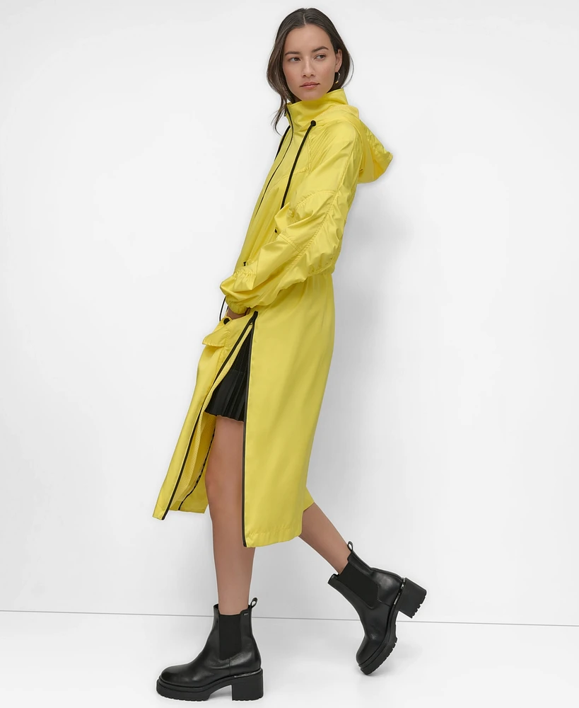 Dkny Women's Coated Satin Anorak Jacket