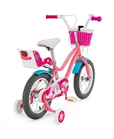 Kids Bike with Training Wheels and Front Basket for Ages 3–9