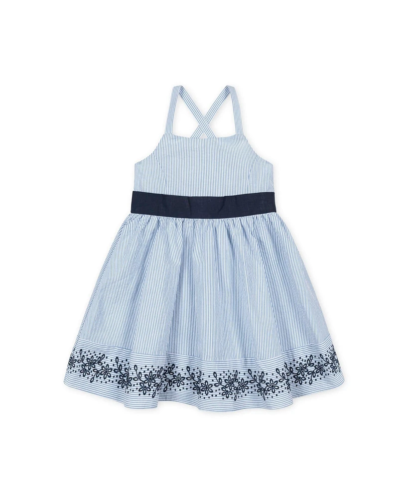 Hope & Henry Toddler Girls Heirloom Sleeveless Special Occasion Sundress with Bow Back Detail and Embroidery