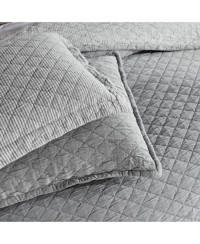 Ihi Home Colmar Queen Quilt, Set/3, Grey