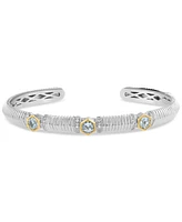 Effy Sky Blue Topaz (1 ct. t.w.) & White Sapphire (1/10 Cuff Bracelet Sterling Silver 18k Gold (Also Citrine)