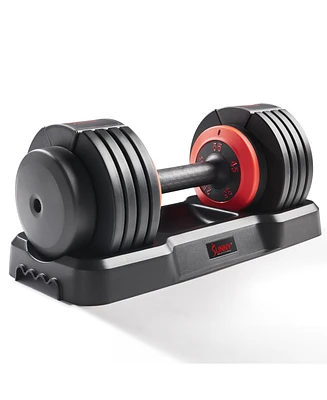 Sunny Health & Fitness Elite Adjustable Dumbbell 55-Pound, Anti-Slip Steel Handle