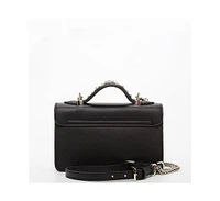 Susu Studded Small Leather Crossbody Bag Black Purse Women's Handbag with Top Handle