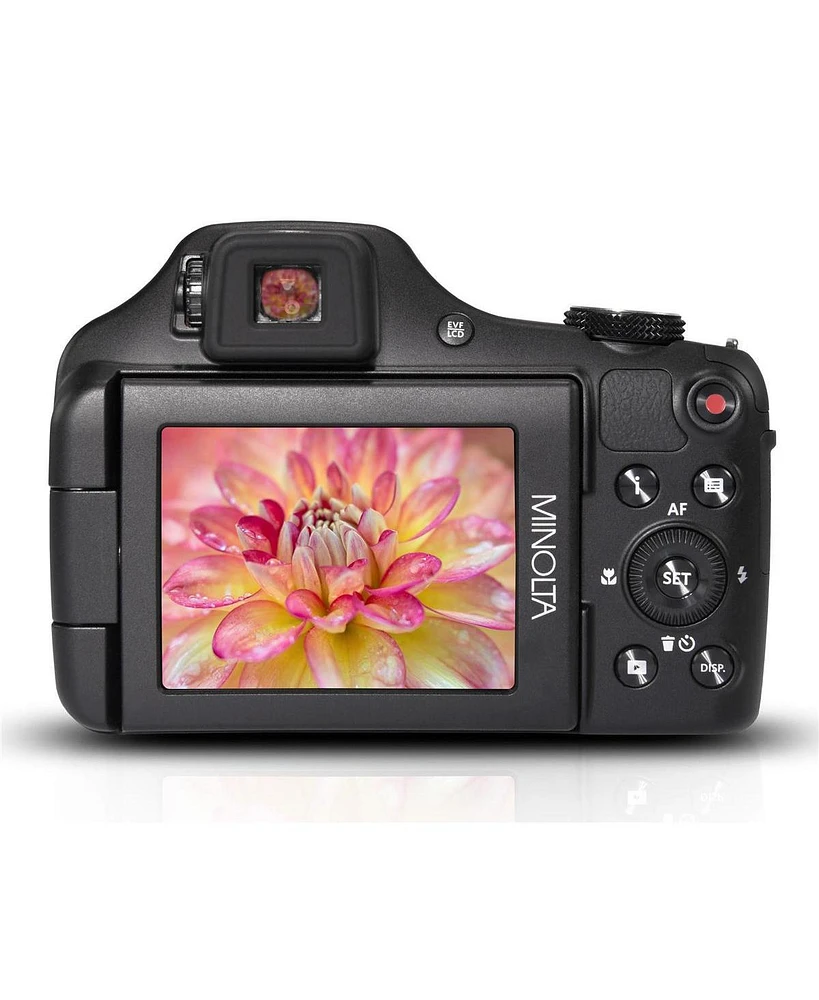 Minolta Minolta Pro Shot 20 Mega Pixel Hd Digital Camera with 67X Optical Zoom, Full 1080P Hd Video & 16GB Sd Card, Black