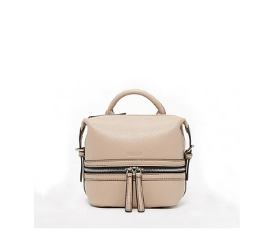 Susu Beige Leather Backpack Purse for Women Convertible Crossbody Bag Medium Size Bag