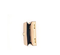 Susu Beige Leather Shoulder Bag Medium Size Crossbody Purse for Women Tan Handbag with Gold Chain Strap