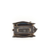 Susu Leather Cat Bag Black Crossbody Purse Women's Handbag with Top Handle and Adjustable Strap