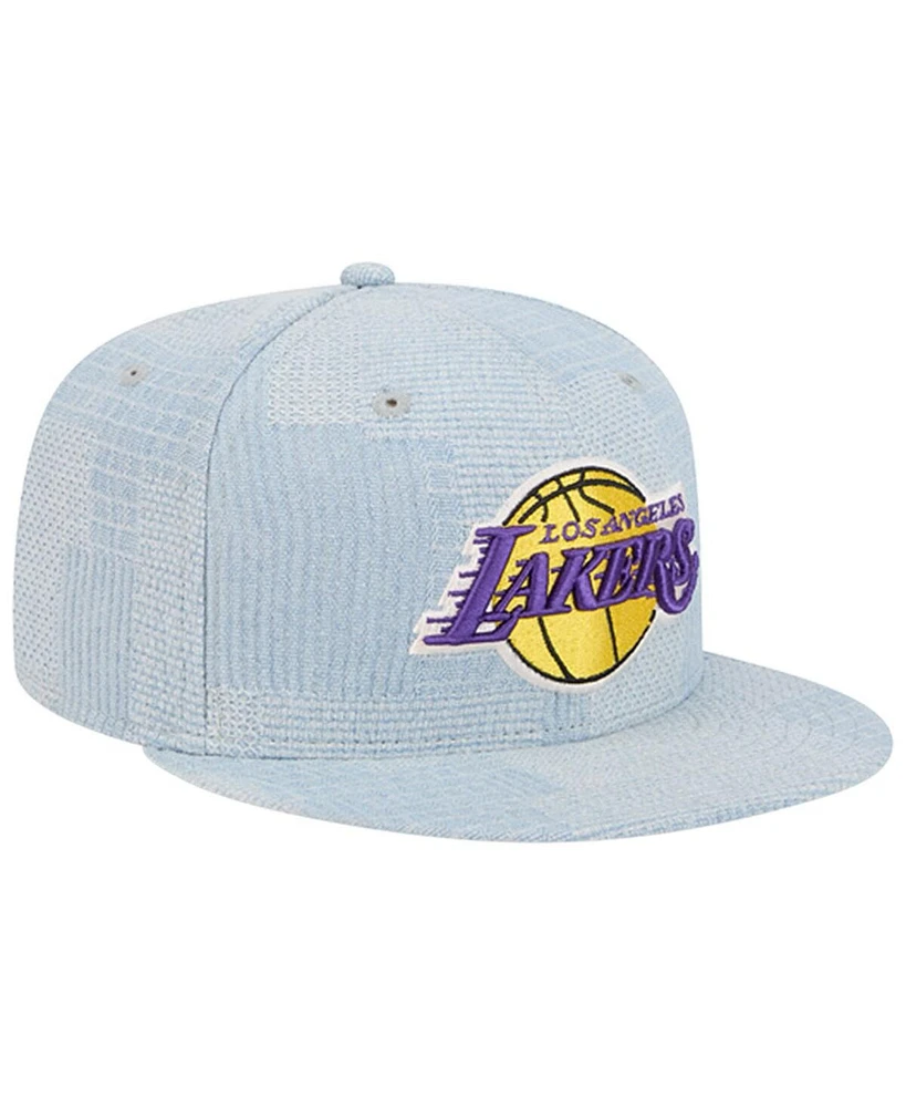New Era Men's Denim Los Angeles Lakers Injection Denim Patchwork 9FIFTY Snapback Hat