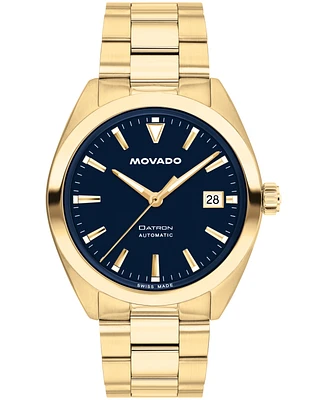 Movado Men's Datron Swiss Automatic Ionic Plated Light Gold Steel Watch, 39mm