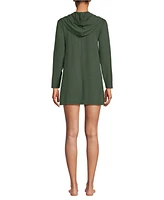 Lands' End Petite SunShade Upf 50 Hooded Mini Swim Cover-Up Dress