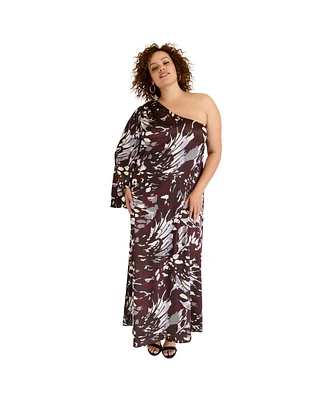 June + Vie Women's One-Shoulder Maxi Dress