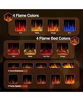 Kismile Electric Fireplace, 1500W infrared heater with 3D flame effect, remote control, 8-hour timer, and 5100 Btu heating. Ideal for freestanding use
