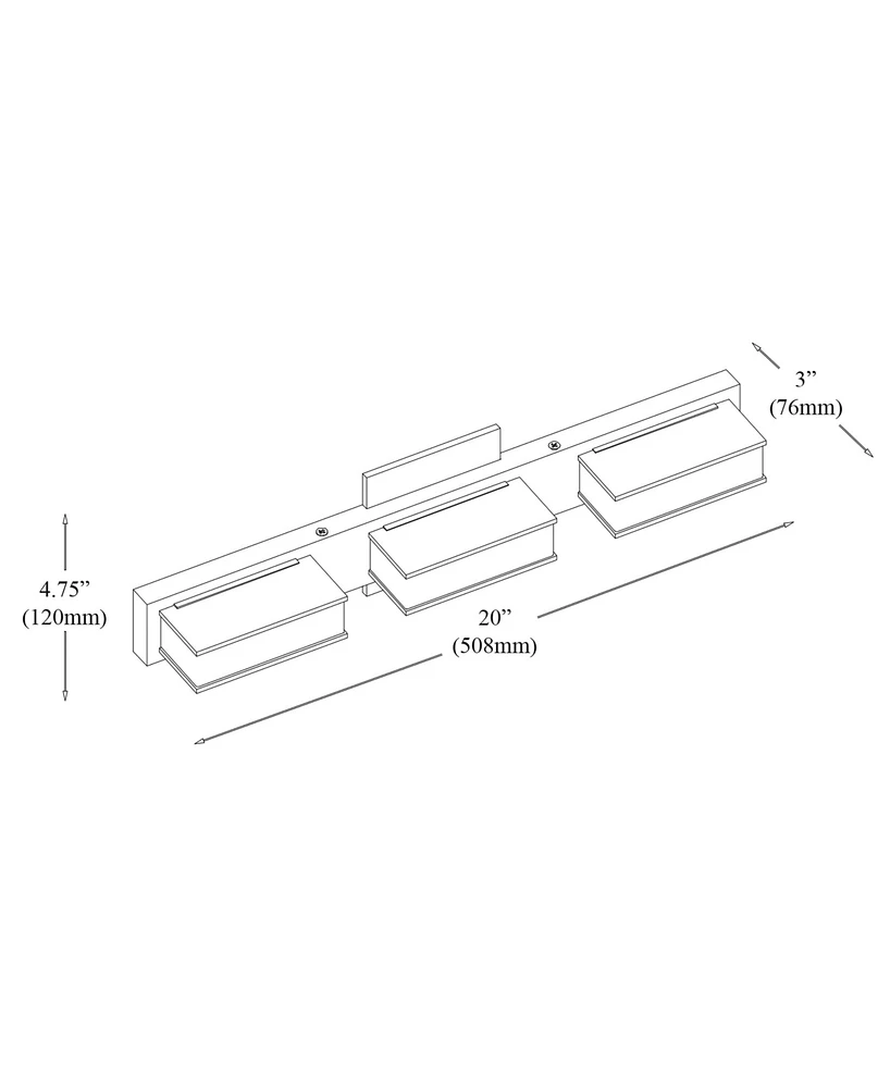 Dainolite 3 Light Led Wall Vanity Light