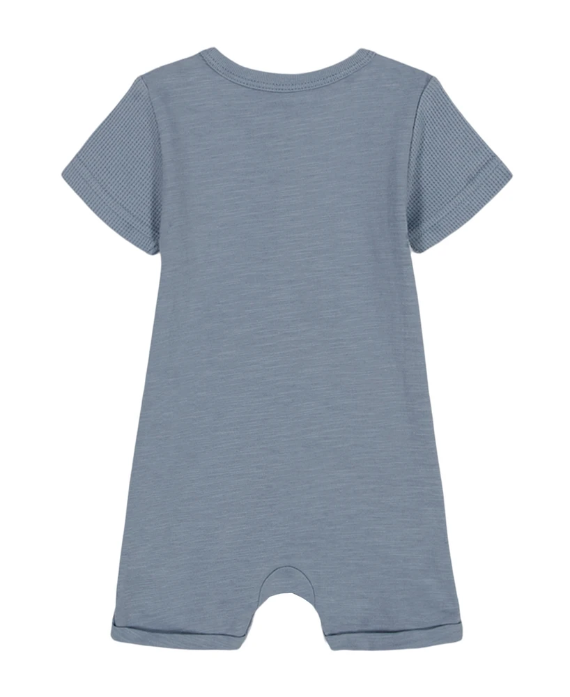 Calvin Klein Baby Boys Slub Jersey Button-Up Shorts Coverall