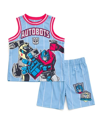 Transformers Toddler Boys Mesh Jersey Athletic Tank Top and Basketball Shorts Outfit Set