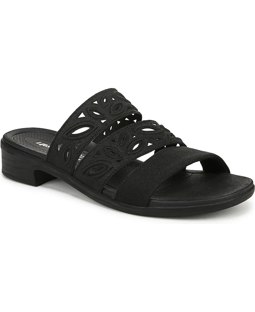 LifeStride Women's Poppy Washable Block Heel Slide Sandals
