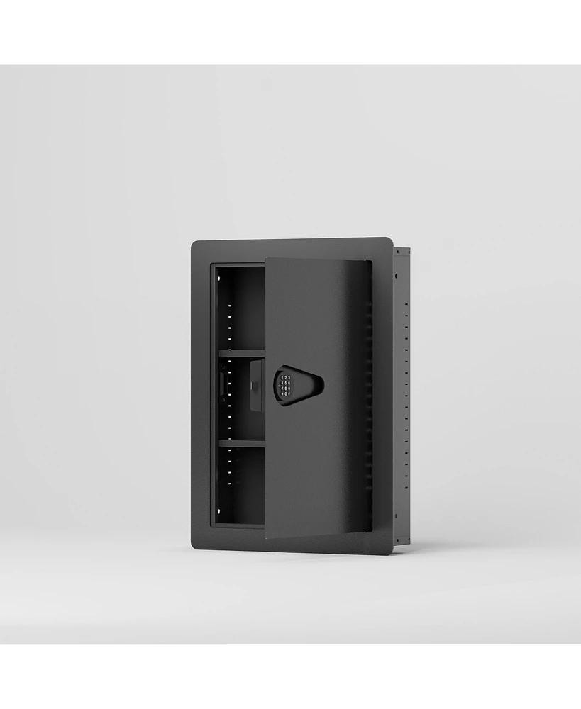 Concealed Wall Safe with Keypad & Removable Shelves for Firearms and Valuables