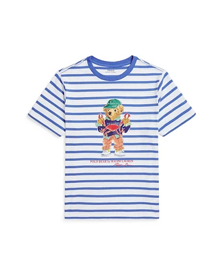Polo Ralph Lauren Big Boys Polo Bear Striped Jersey T-Shirt