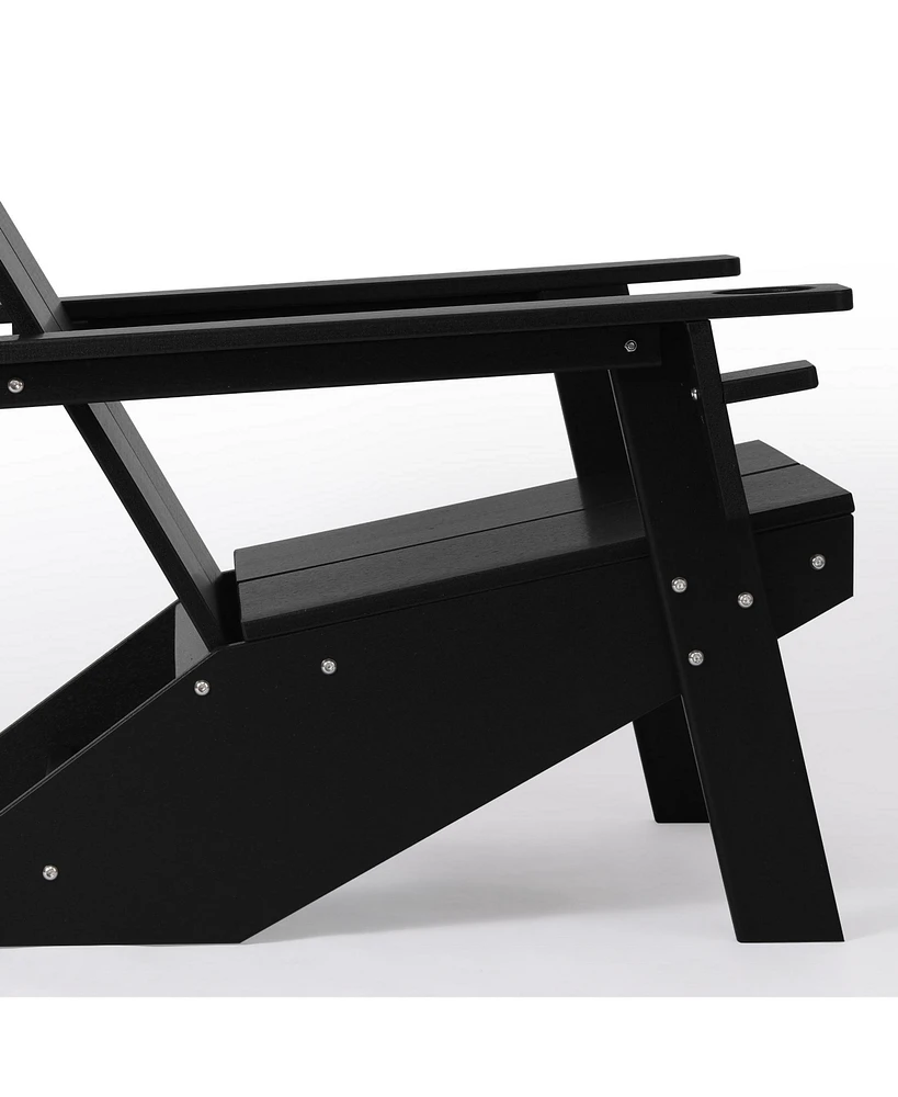 Outdoor Hdpe Modern Adirondack Chair with Cup Holder