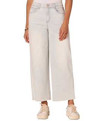 Democracy Women's "Ab" Solution Skyrise Frayed-Hem Wide-Leg Boyfriend Jeans