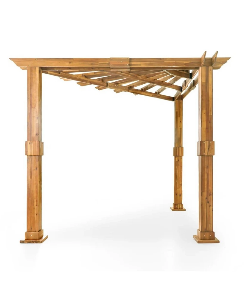 Rustic Acacia Wood Pergola: Transform Your Outdoor Oasis