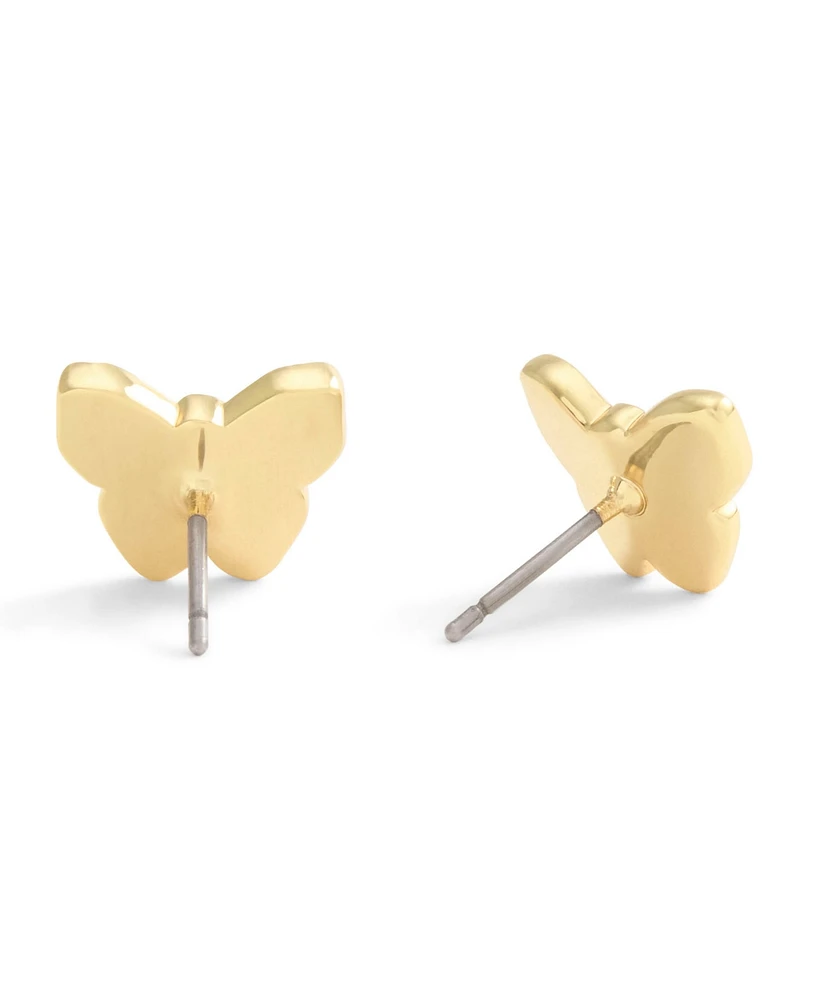 Coach White Enamel Signature Butterfly Stud Earrings