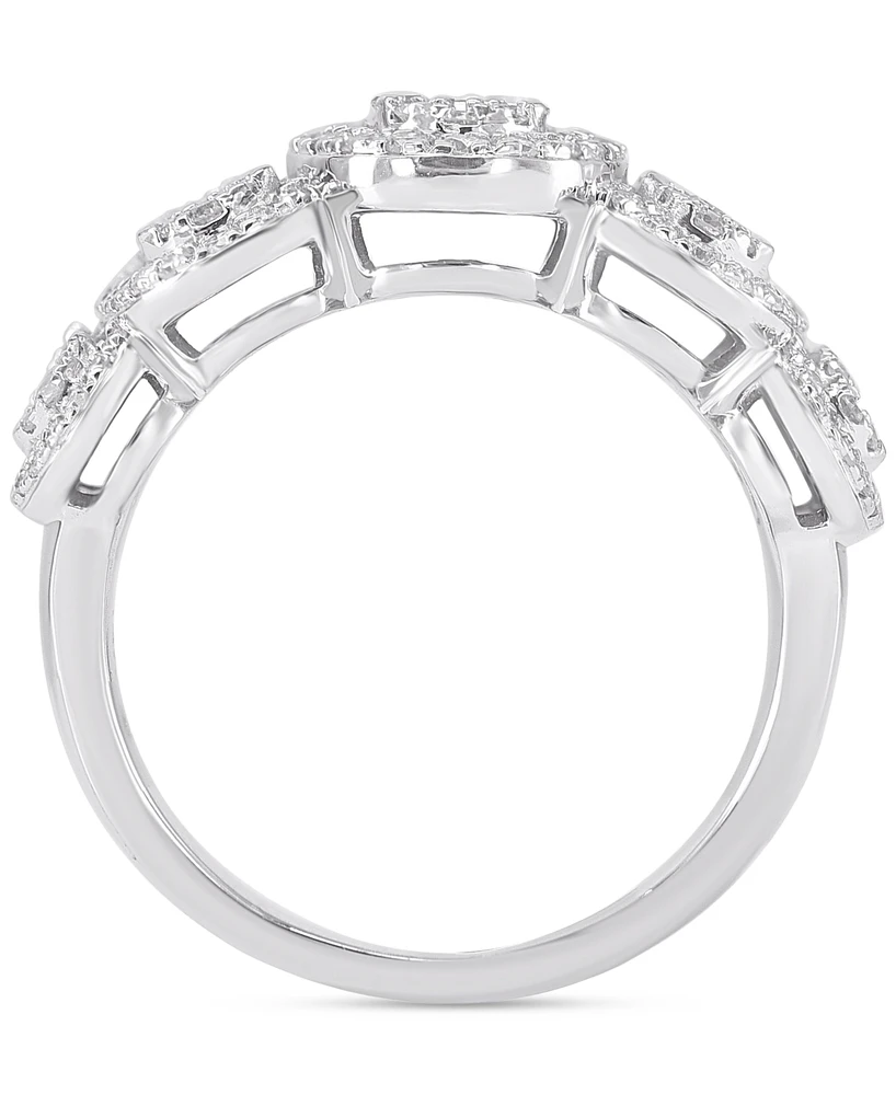 Diamond Cluster Statement Ring (3/4 ct. t.w.) in 14k White Gold