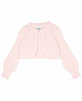 Rare Editions Little and Toddler Girls Pointelle Crochet Cardigan