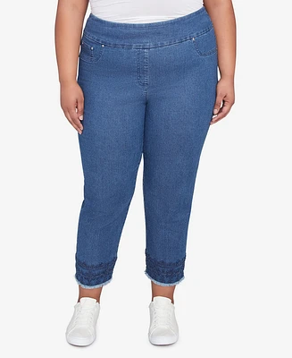 Ruby Rd. Plus Embroidered Extra Stretch Dark Denim Jeans