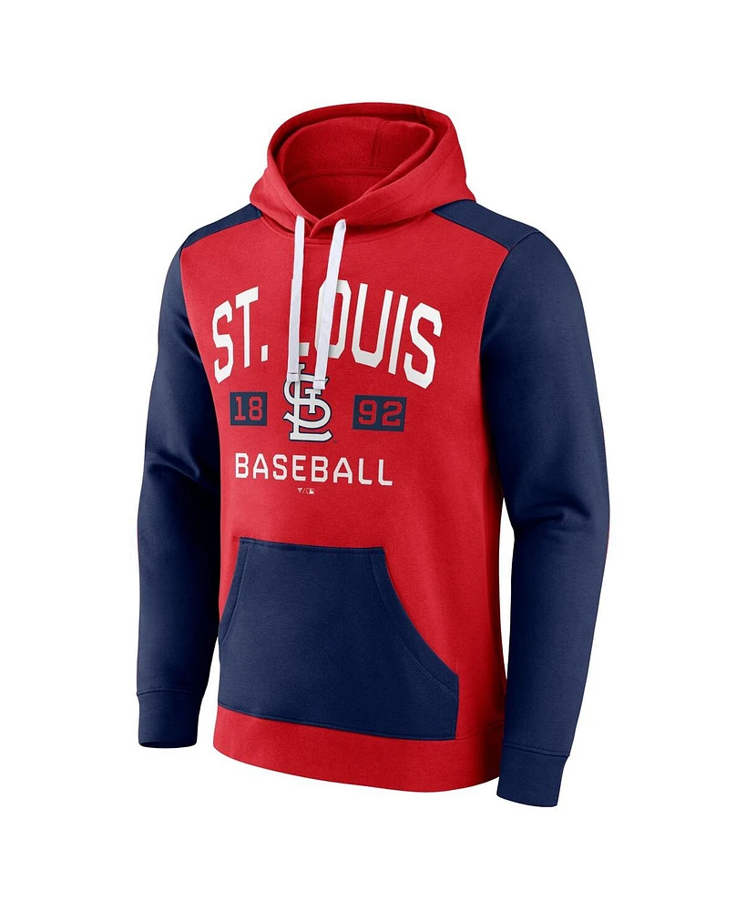 Men's Fanatics Red, Navy St. Louis Cardinals Chip Team Pullover Hoodie
