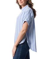 Gloria Vanderbilt Women's Daisy Printed Short-Sleeve Shirt