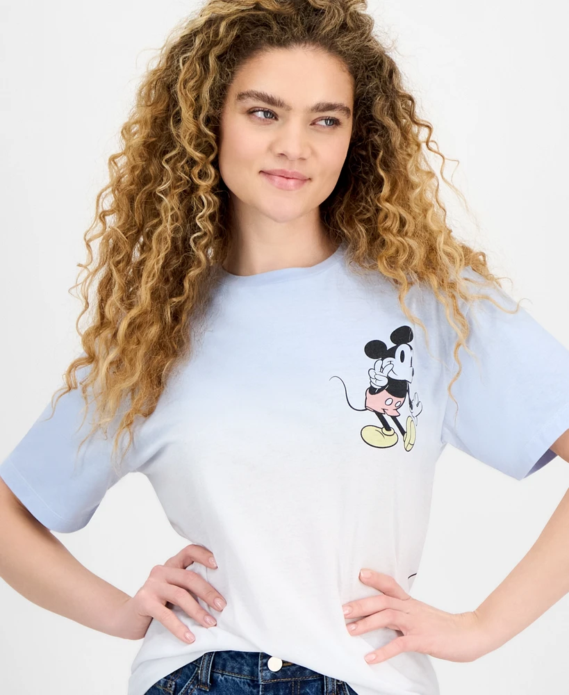 Freeze 24-7 Juniors' Mickey Mouse Group Graphic Ombre T-Shirt
