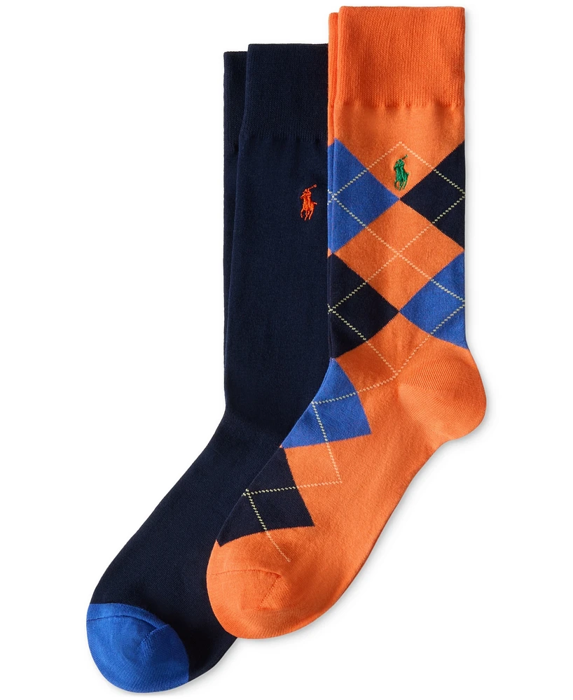 Polo Ralph Lauren Men's Argyle Slack Socks, 2-Pack