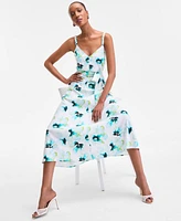 I.n.c. International Concepts Women's Printed Braided-Strap Midi Dress, Exclusively at Macy's