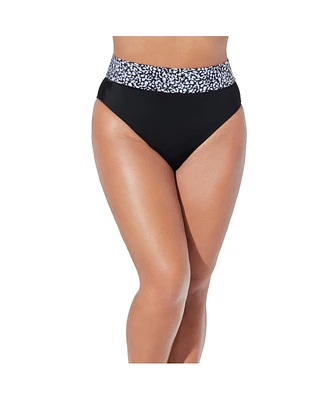 Swimsuits for All Women's High Waist Cheeky Shirred Brief