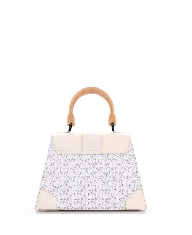 Pre-Owned Goyard Pm Saigon Top Handle Bag Coated Canvas with Leather