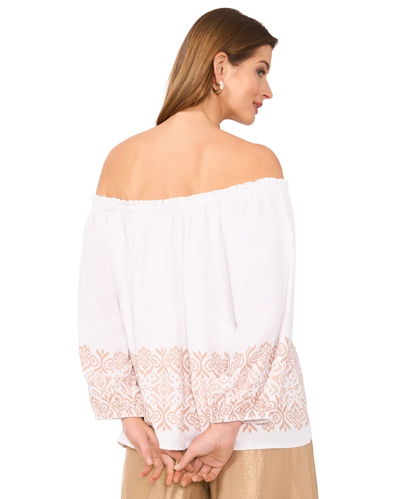 Vince Camuto Women's Printed Off-The-Shoulder Top