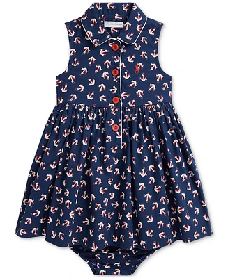 Polo Ralph Lauren Baby Girls Cotton Anchor-Print Shirtdress
