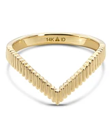 Devata Crown Wishbone Ring in 14K Gold, Size 7, approx. 2.4 grams.