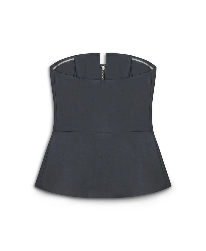 Nocturne Women's Zippered Corset Look Blouse