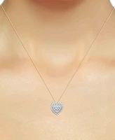Forever Grown Diamonds Lab-Grown Diamond Cluster Heart 18" Pendant Necklace (2 ct. t.w.) Sterling Silver or 14k Gold-Plated