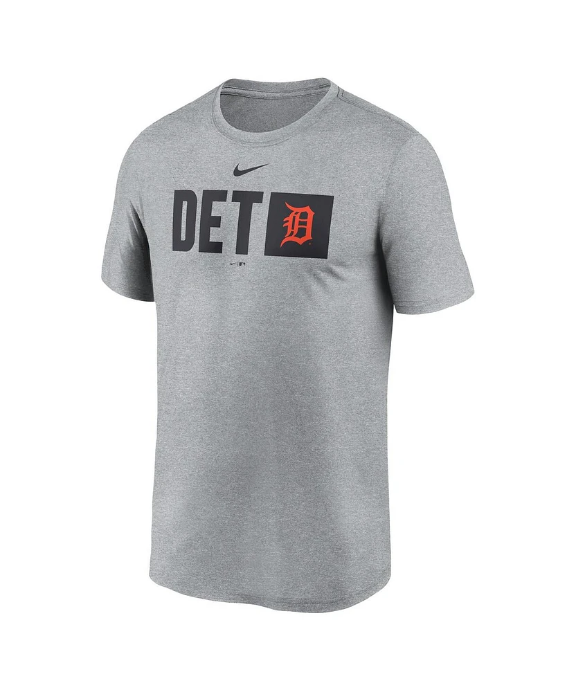 Nike Men's Heather Gray Detroit Tigers Tricode Legend T-Shirt