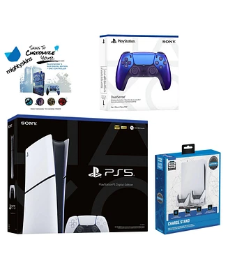 Sony PlayStation 5 Slim Digital with Extra Controller, Charging Usb Hub and MightySkins Decal Voucher