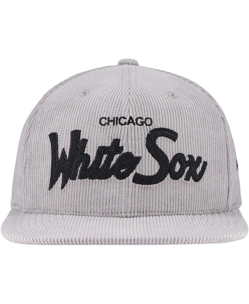 Mitchell & Ness Men's Gray Chicago White Sox Corduroy Snapback Hat
