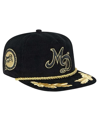 New Era Men's Black Miami Dolphins City Originals Corduroy Skipper Golfer Snapback Hat