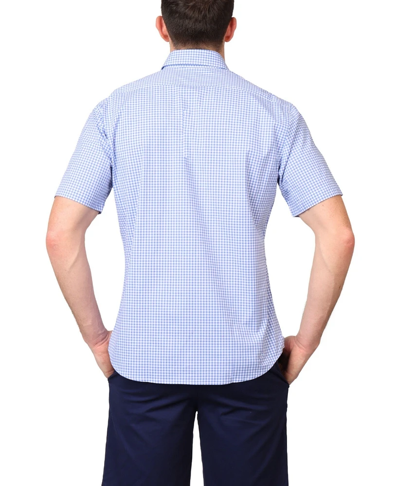 Tailorbyrd Men's Signature Gingham Short Sleeve Shirt